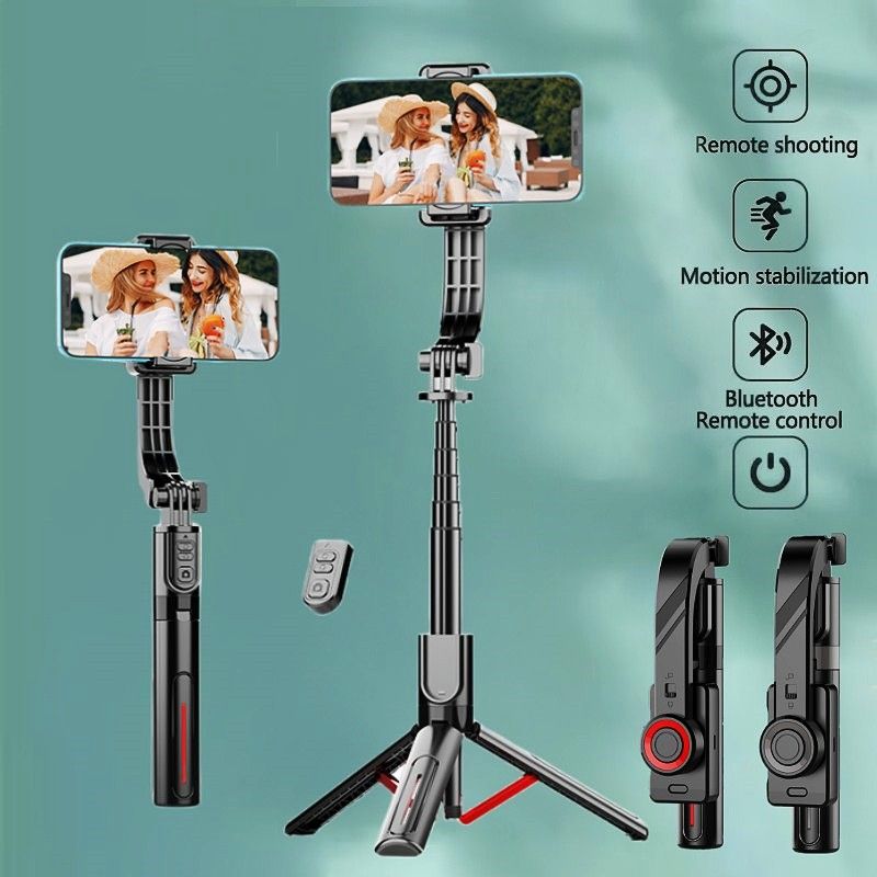 2025 NEU Roreta Gimbal Stabilizer Selfie Stick Faltbares kabelloses Stativ mit Bluetooth-Auslöser-Einbeinstativ für iOS Android_voghion.com