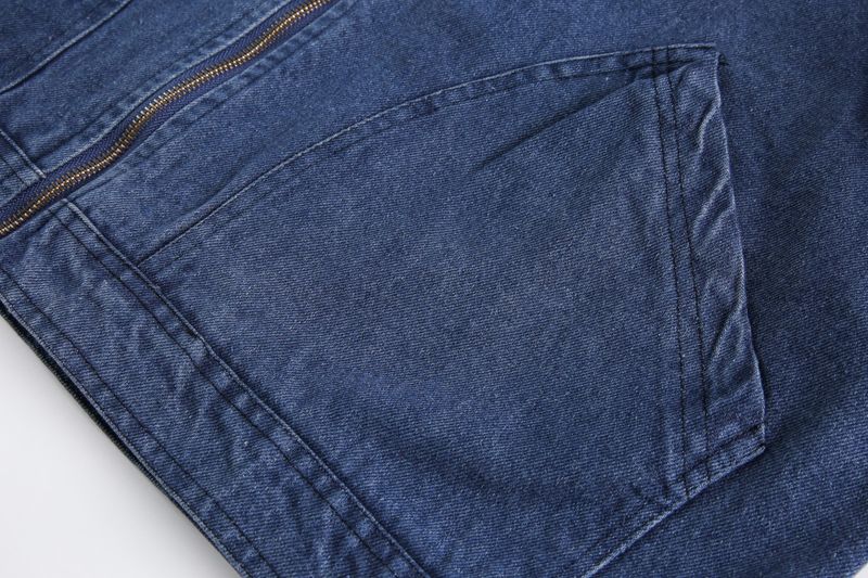 Herrenjacke im American Vintage Washed Denim-Stil, Retro-Mantel mit Cordkragen für den Herbst_voghion.com