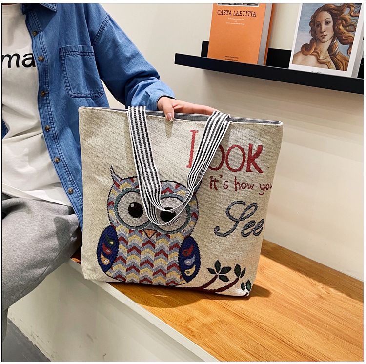 Borse a tracolla da donna, borsa tote con illustrazione alla moda, borsa a tracolla artistica e retrò, borsa da ascella, borsa ricamata su un lato per donna_voghion.com