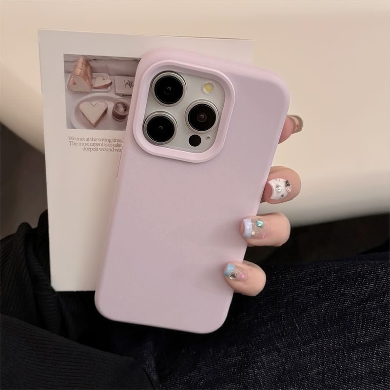 Coque de téléphone en silicone couleur unie inspirée de la dopamine pour iPhone 16, 15, 14 Plus, 13, 12, 11 Pro Max, style coréen, résistante aux chocs et souple_voghion.com