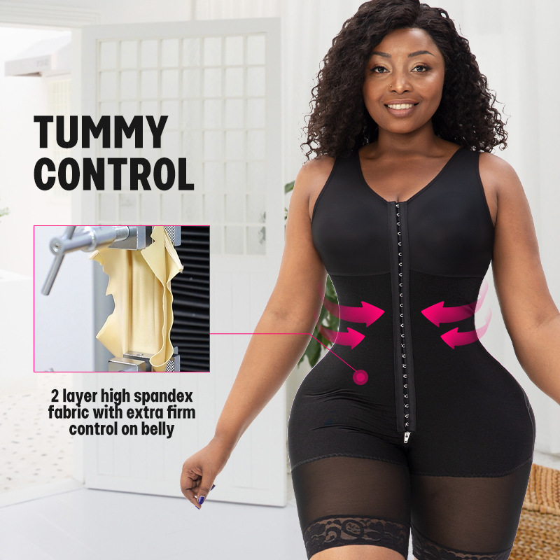 Damenbekleidung Figurformender Body, Brustverkleinerung, Taillen- und Hüftstraffung, Regeneration, stark komprimierendes Spandex-Gewebe, figurformendes Korsett_voghion.com
