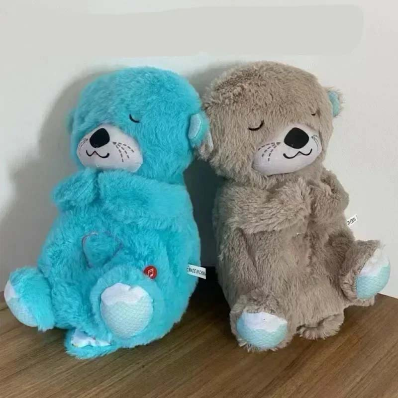 Breathing Otter Sleep and Playmate Otter Musical Stuffed Baby Plush Toy with Light Sound Newborn Sensory Comfortable Baby Gifts_voghion.com