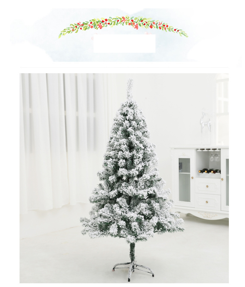 Christmas ins blue flocking cedar Christmas tree package 1.2/1.5/1.8/2.1 meters shopping mall window decoration_voghion.com