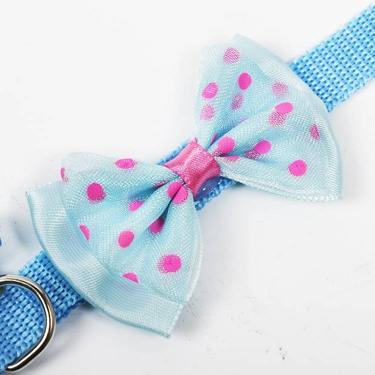 Adjustable Bow Knot Bell Collar Cat Dog Collars_voghion.com
