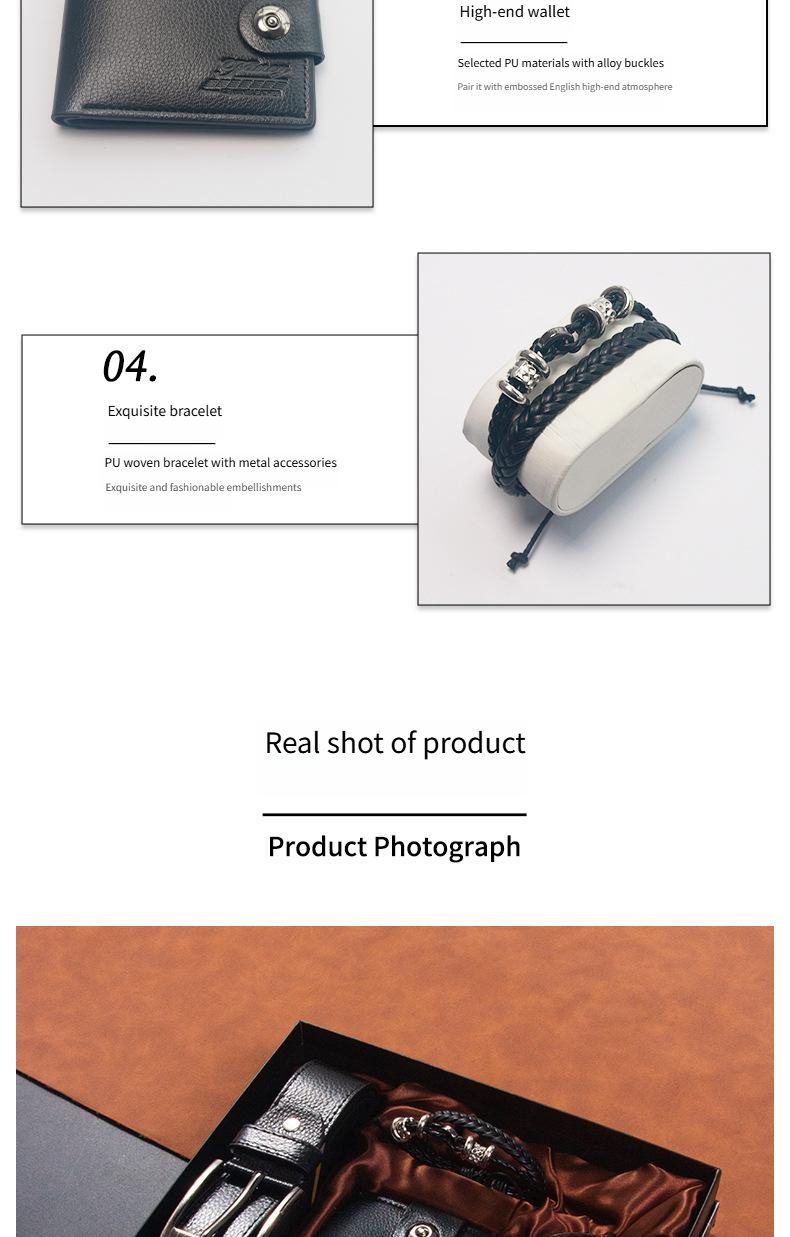Geschenkset für Herren, Geldbörse, Gürtel, Armband, Sonnenbrille, Valentinstagsgeschenk, Vatertagsgeschenk, Geschenkbox-Set_voghion.com