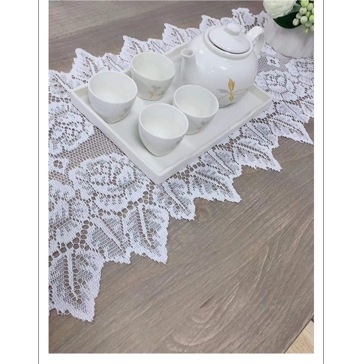 Einfache Tischfahne Spitzenstoff Tischdecke Couchtischfahne Weißer Fernsehschrank Lange Tischdecke Dekoratives Handtuch_voghion.com