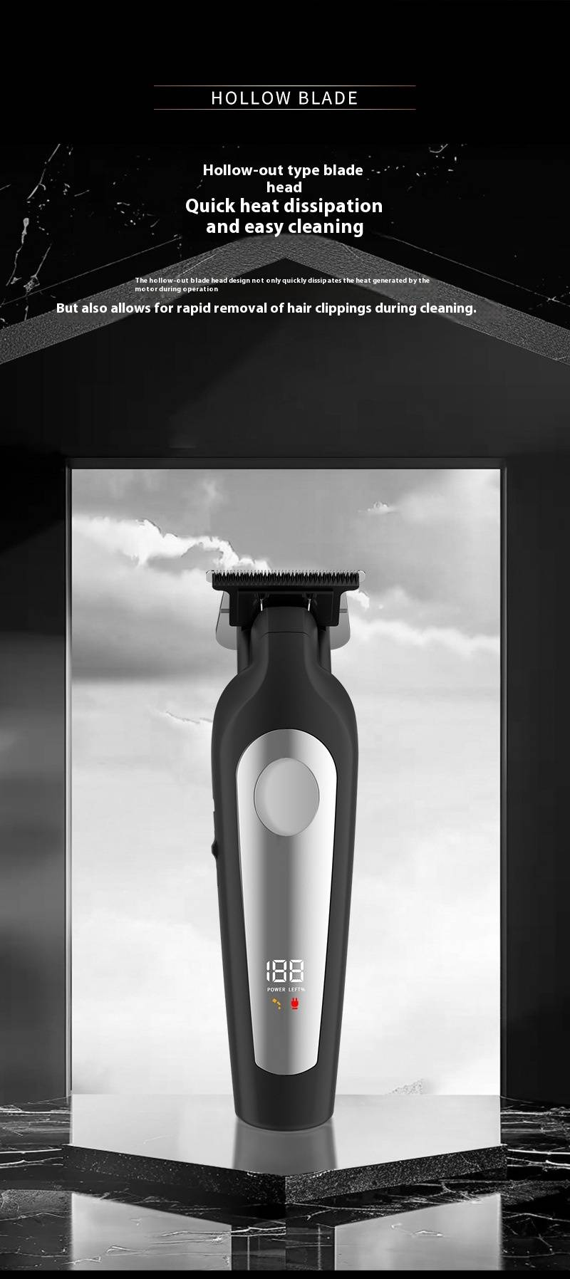 Professional Hair Clipper For Men - Rechargeable Cordless Trimmer For Fades, Undercuts & Beard Styling_voghion.com