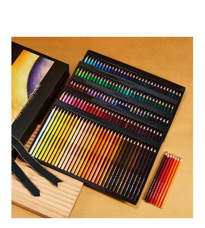 160-Color Oil-Based Colored Pencils Set For Artists, Students & Professionals - Premium Quality Sketching & Drawing Pencils, Vibrant Colors_voghion.com