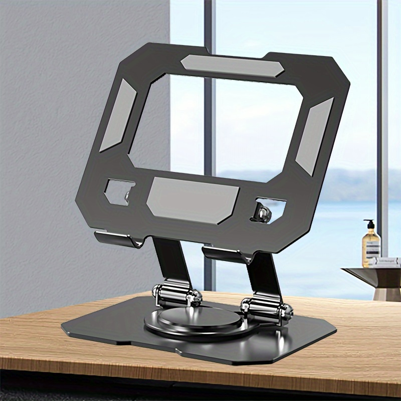 Faltbarer Tablet-Ständer aus Metall mit 360° drehbarer Basis – einstellbare Höhe, Abstand_voghion.com