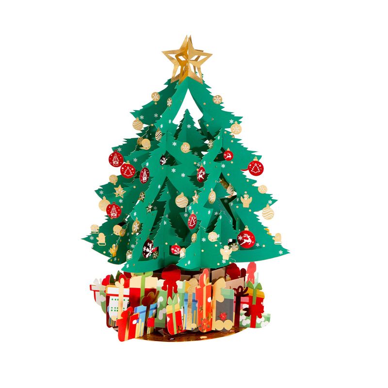 Christmas 3D Pop-Up Tree Greeting Card - Handcrafted Holiday Decor For Festive Cheer Perfect Gift For Family & Friends_voghion.com