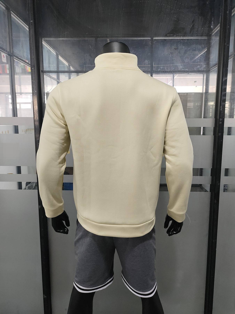 Herren-Fleece-Kapuzenpullover mit Reißverschluss – weicher und warmer Pullover mit Stehkragen, entspannte Passform, schwerer Strick für die Freizeit (mehrere Farben und Größen)_voghion.com