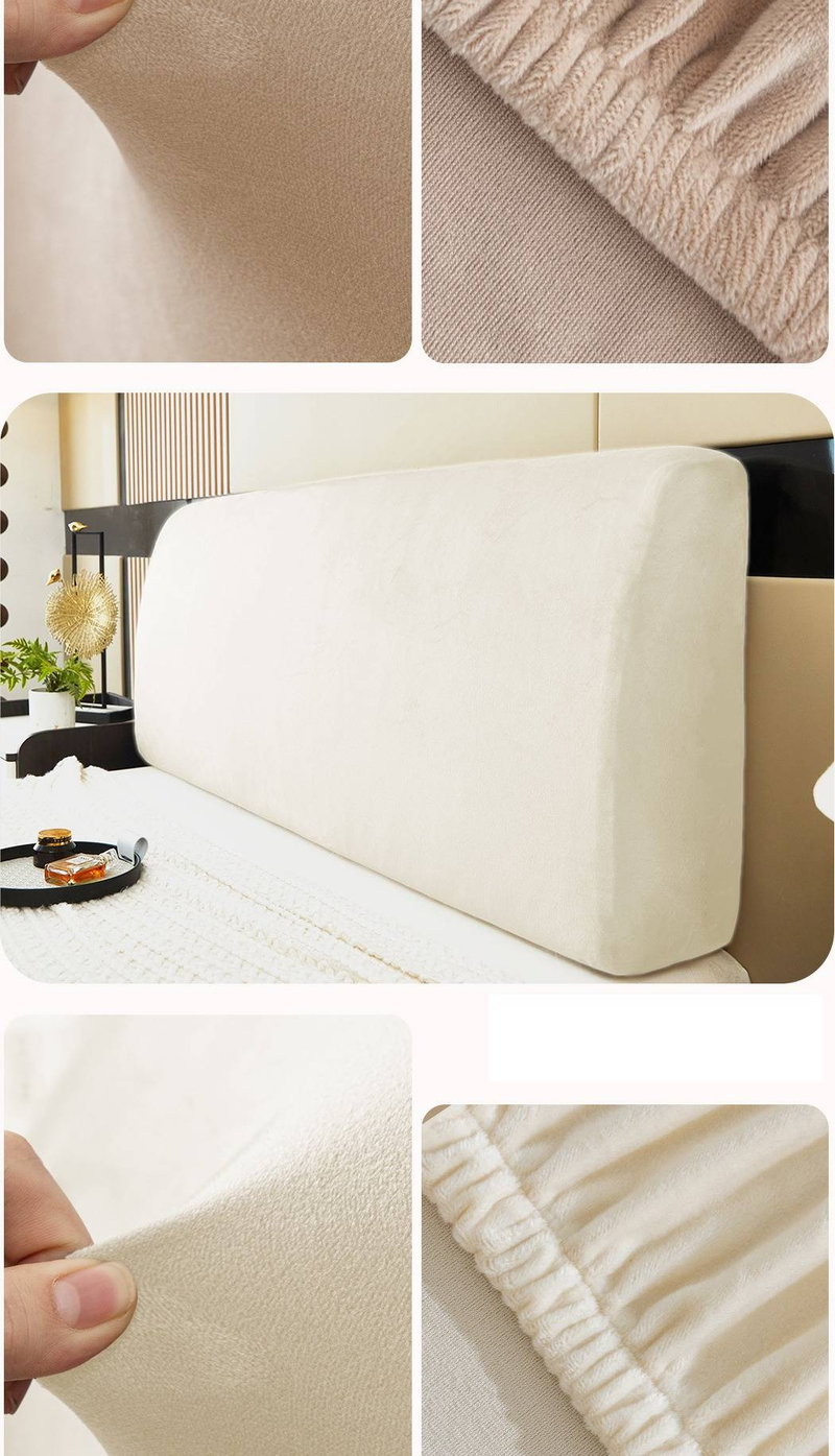 Copritestata letto in velluto elastico Silver Fox di alta qualità - Protezione morbida e imbottita per la protezione dalla polvere (diversi colori e misure)_voghion.com