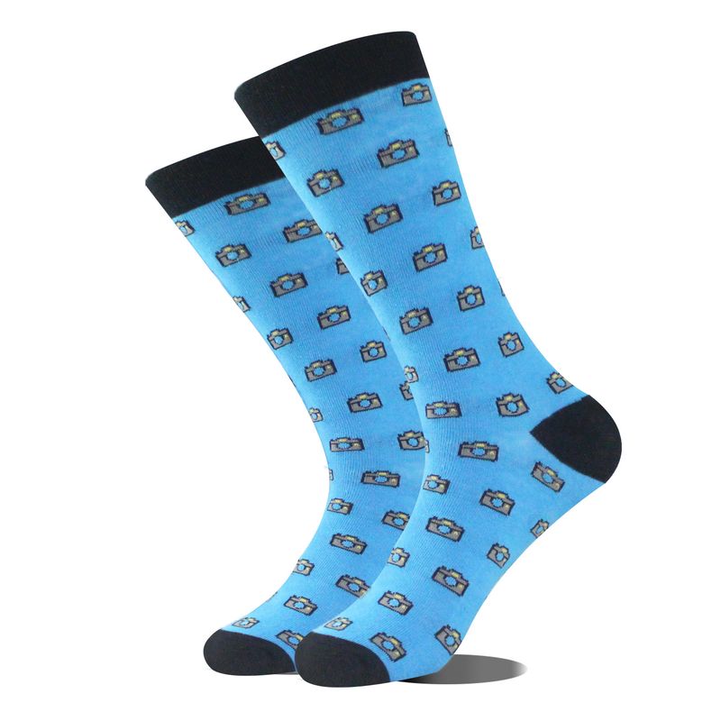 New style brand, same personalized mid length contrasting colors, men's cotton socks, trendy socks_voghion.com