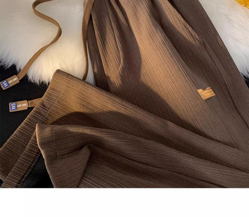 Pantaloni a gamba larga drappeggiati larghi e traspiranti lunghi estivi nuovi casuali di seta di ghiaccio ad asciugatura rapida da uomo_voghion.com