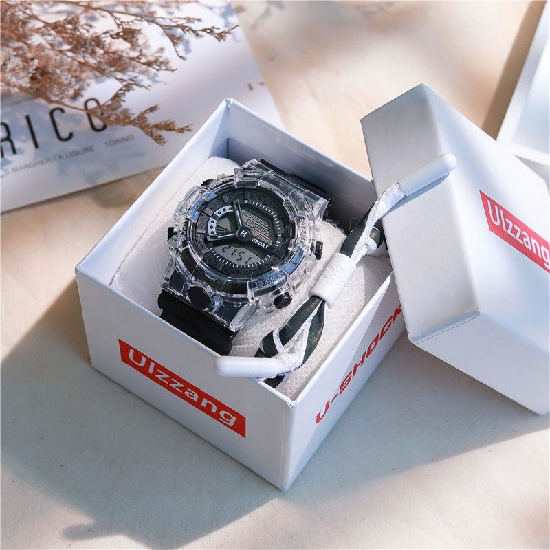 Whitening Haze Blue Herren Damen, Ins Style, Aussehen, wasserdichte Sport Einhorn Elektronische Uhr für Mittel- und Oberklasse_voghion.com