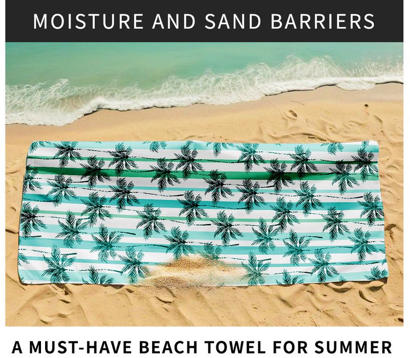 Asciugamano da spiaggia in microfibra con protezione solare UPF50+, asciugatura rapida, sportivo_voghion.com