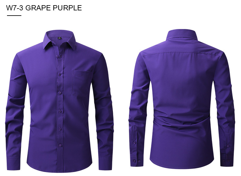 Camicia elasticizzata su quattro lati, da uomo, stile business casual, a maniche lunghe, camicia professionale da uomo_voghion.com