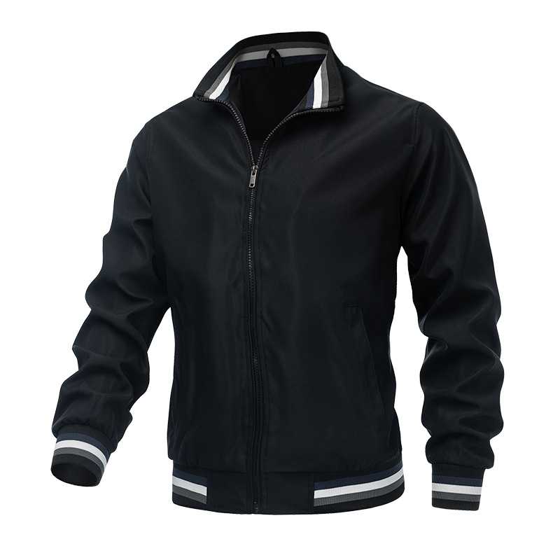 Herren neue einfarbige Strickjacke, lässige Pop-Ball-Jacke, Pilotenjacke_voghion.com