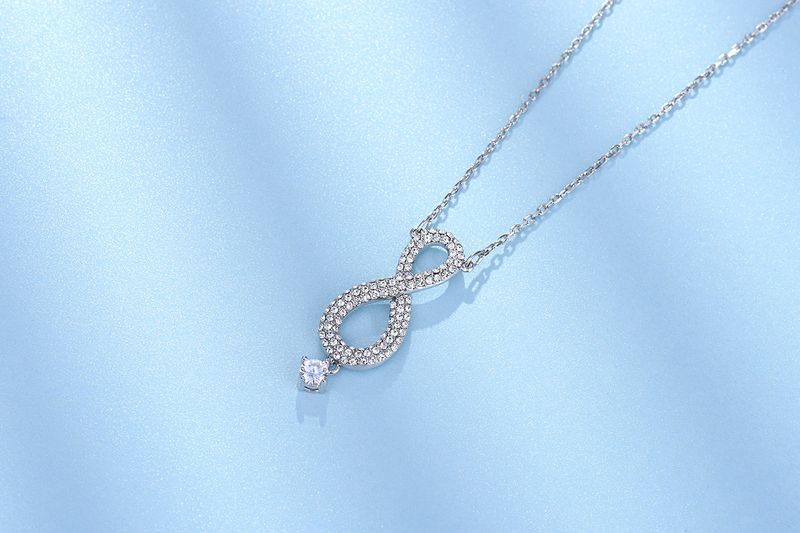 Collier long à pampilles Crystal Elements Eternal Love pour femme, chaîne de pull haut de gamme_voghion.com