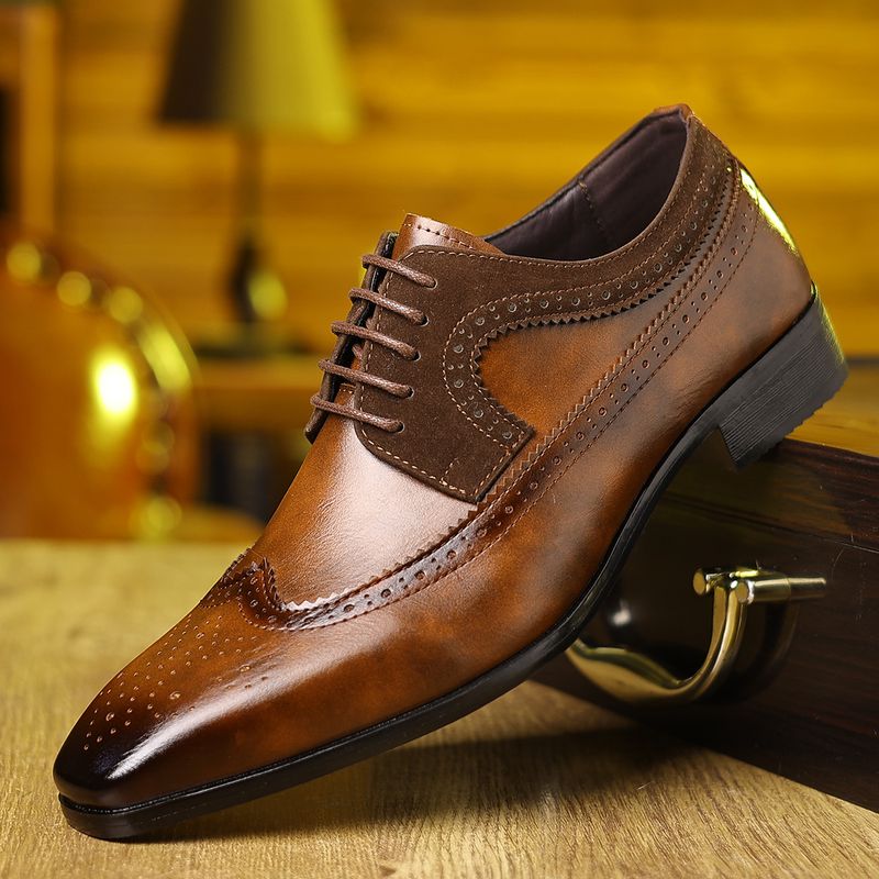 Männer Business Casual Kleed Oxfords Formell Lace-Up Schong fir Büro, Parteien, an alldeegleche Kleeder_voghion.com