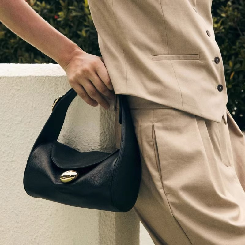 CAFUNE Drop Duffel leather niche cylinder Italian cowhide one shoulder underarm bag for women_voghion.com
