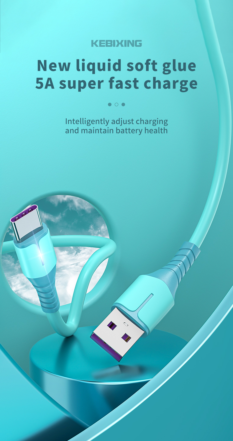 USB 5A Snellader USB Geschikt voor iPhone 11 12 Pro Max Xiaomi Rood Mi Note 10 Huawei P30 Pro Siliconen_voghion.com