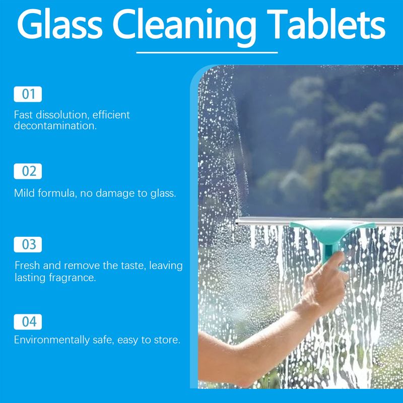 Jue-Fish Glass Cleaning Effervescent Sheet, Door And Window Glass Scale Dust Stubborn Stains Clean Mirror Transparent_voghion.com