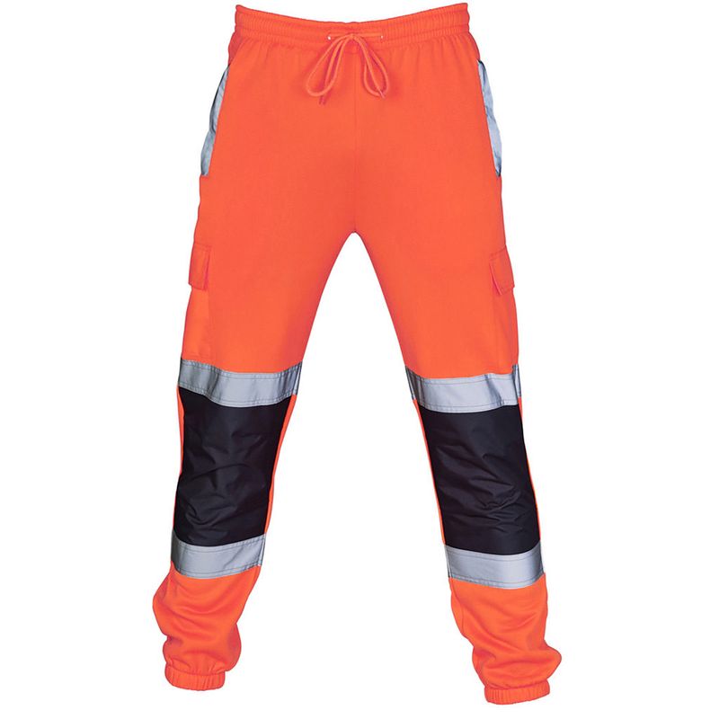 Werk Joggingbroeken Patchwork Werkkleding Uniform Broeken Veiligheid Zweet Gestreepte Reflecterende Broeken Losse Heren Joggingbroeken_voghion.com