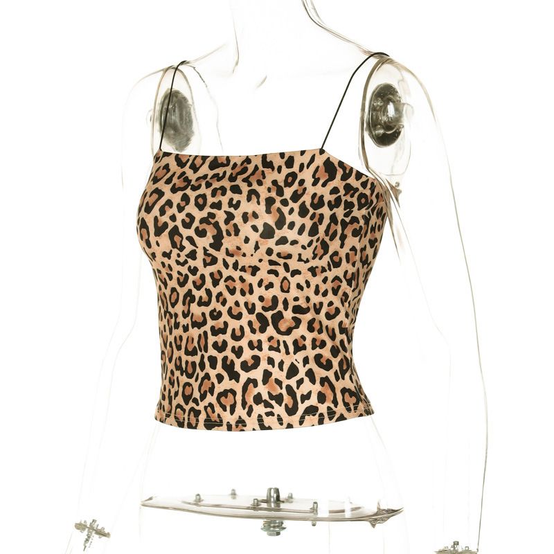 2025 Summer New Fashion Printed Sexy Crop Leopard Print Tube Top Women's Camisole_voghion.com