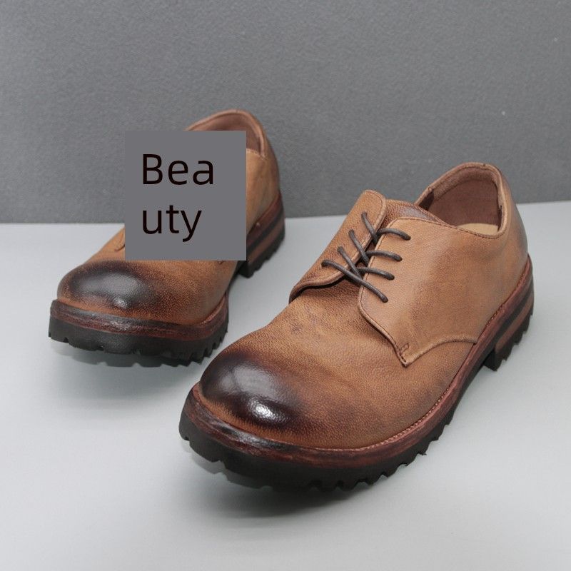 Reti sastopami, hermētiski GOOD YEAR vīriešu retro stila, mazgāti, lielizmēra, derbija stila, bieza dibena biznesa ikdienas ādas apavi._voghion.com