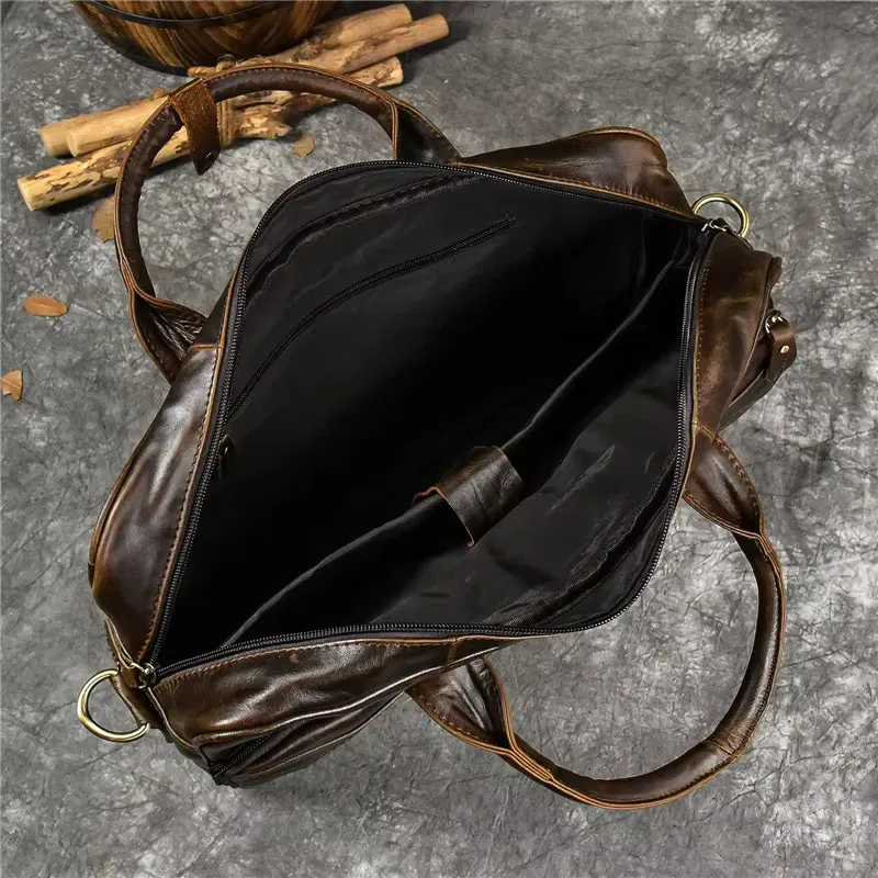 Designer Genuine Handbag For Men Travel Briefcase Male Leather Shoulder Men's Business Laptop Bag Large Messenger Bags_voghion.com