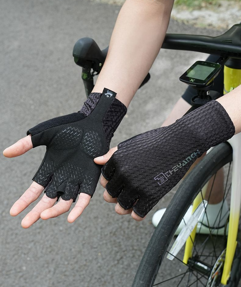 Riding Gloves For Summer Road Semi Finger Mountain Biking, Men's And Women's Cycling, Sun Protection, Shock Absorption,_voghion.com