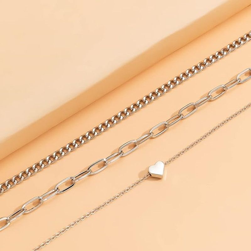 Braccialetto bohémien multistrato regolabile con catena a forma di cuore, stile punk a forma di serpente e osso, con personalità mista_voghion.com