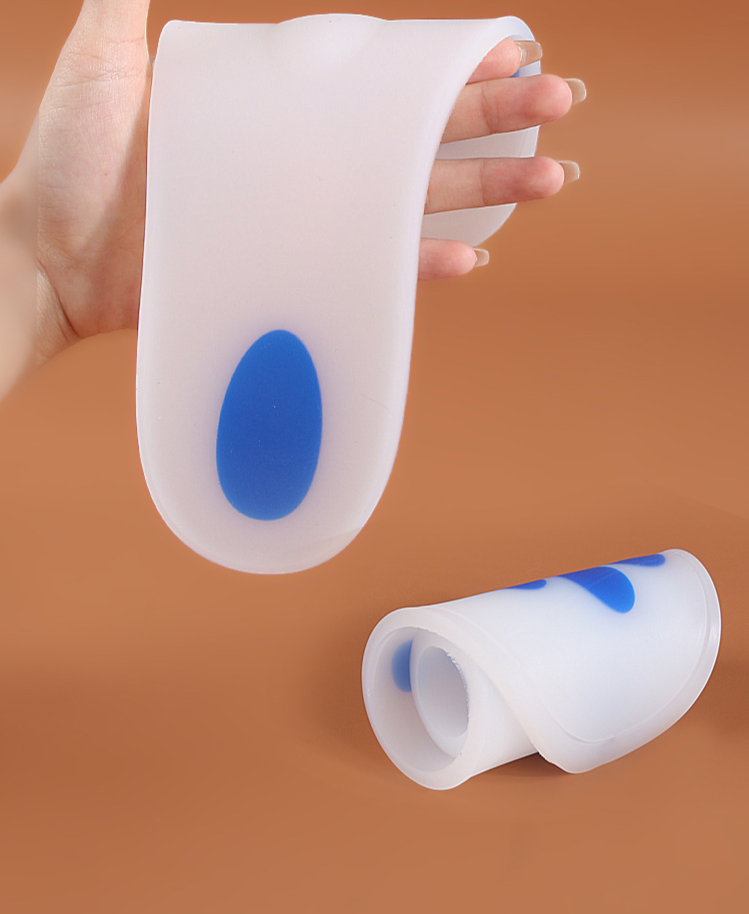 Milk white real silicone insole for men and women leisure cushioning soft foot heart pads running insole_voghion.com