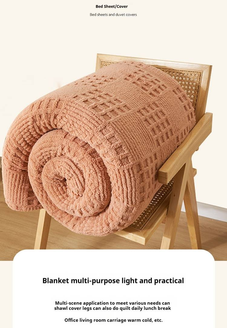 Coperta in pile per neonati a nido d'ape di classe A - Coperta spessa e morbida in velluto di latte per letto, divano (multiuso, ultra-accogliente, lavabile in lavatrice)_voghion.com