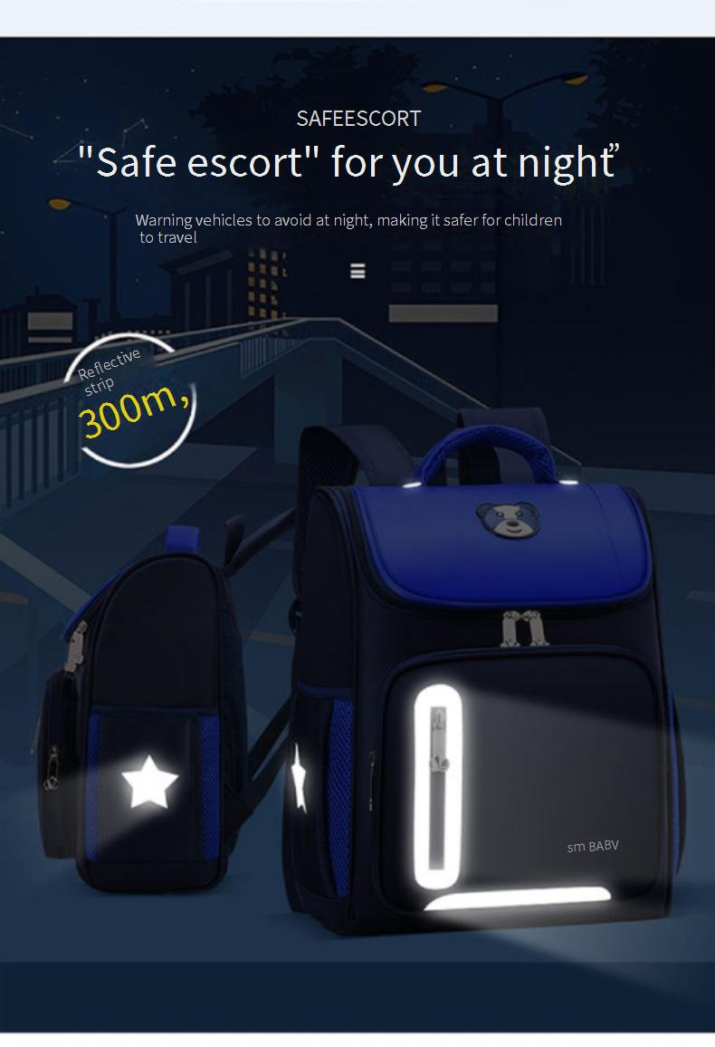 Mochilas para niños, mochilas escolares, protección para la columna vertebral y reducción de carga para niños y niñas, mochila reflectante con logotipo impreso._voghion.com