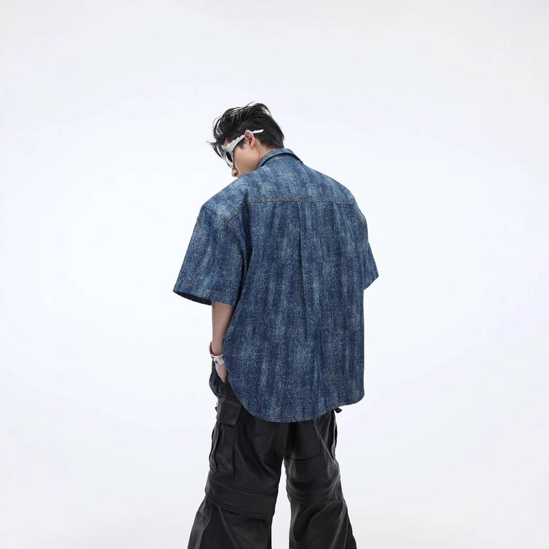 Maglietta a maniche corte da uomo con stampa tie-dye, sfumatura retrò e design moderno_voghion.com