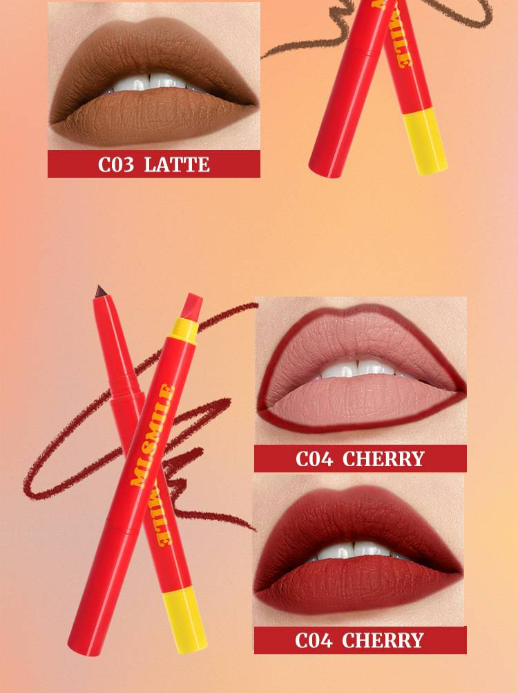 MLSMILE Dual-ended Silicone Lip Liner: Waterproof, Non-staining, Smooth Lip Liner & Lipstick Pen_voghion.com