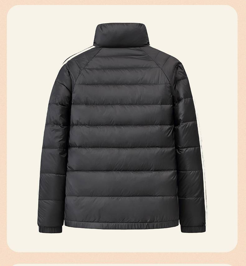 Doudoune légère pour homme et femme, avec manches imprimées et color block, coupe ajustée, col montant, idéale pour l'hiver._voghion.com