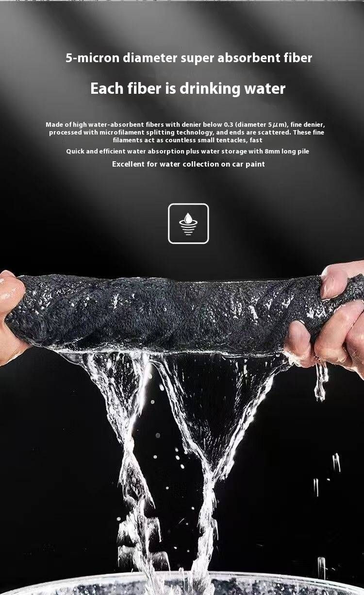 New Loop-Knit Car Detailing Towel – Ultra-Soft 80/20 Polyester-Polyamide Blend, No-Lint & Super Absorbent For Scratch-Free Cleaning_voghion.com