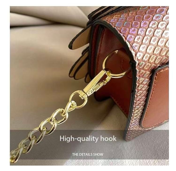 Bag Female Fashion Messenger Bag Red Super Fire Candy Color Chain Small Square Bag Small Crowd Stripe Messenger Bag Tide_voghion.com