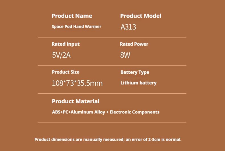 Portable Hand Warmer With 5000mAh Power Bank - USB Rechargeable, 3-Color LED Light, Fast Heating For Winter & Outdoor Use_voghion.com