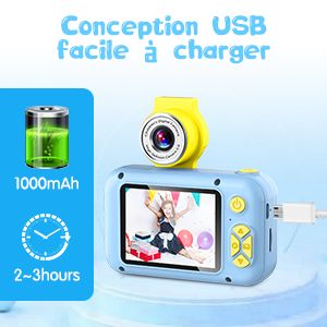 Appareil Photo Enfant, ARNSSIEN 2,4" Écran,Objectif 180 Appareil Photo Numérique, Jouet Cadeau Fille Garçon 3,4,5,6,7,8,9,10 Ans De Noël/Anniversaire_voghion.com