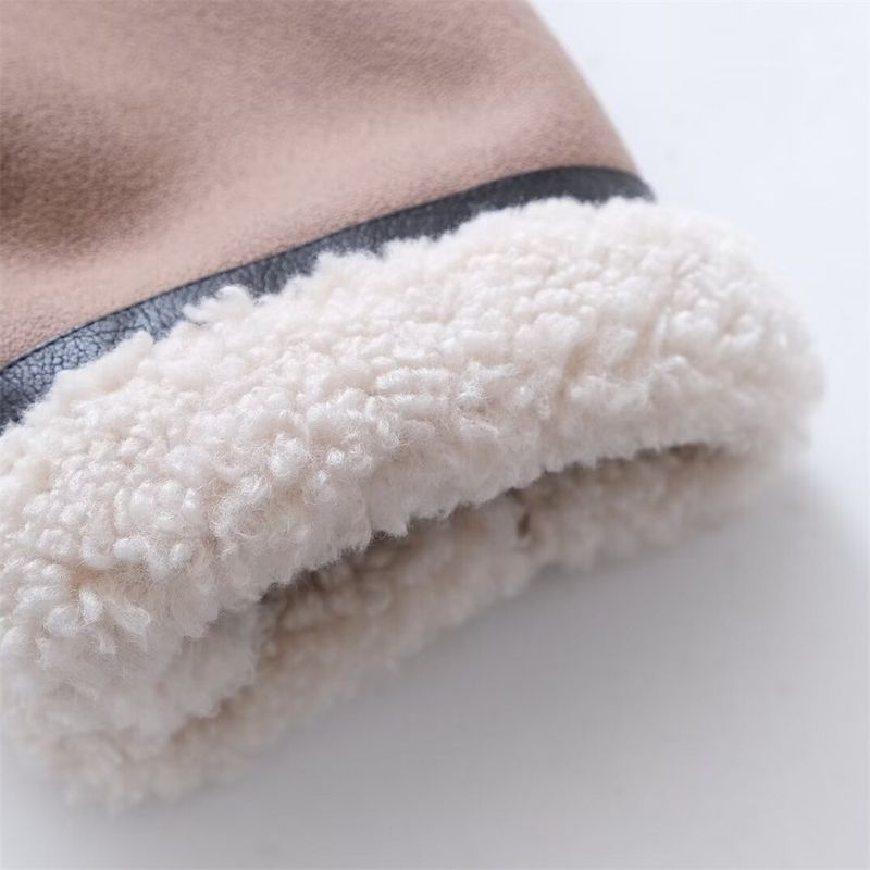 Női ruházat ősszel és télen új polár patchwork kabát állványgallérral hosszú ujjú_voghion.com