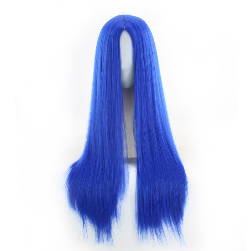 Wig with Split Bangs, Long Straight Hair Curtain, Facial Contouring, European and American Synthetic Fiber Mechanism Wig_voghion.com