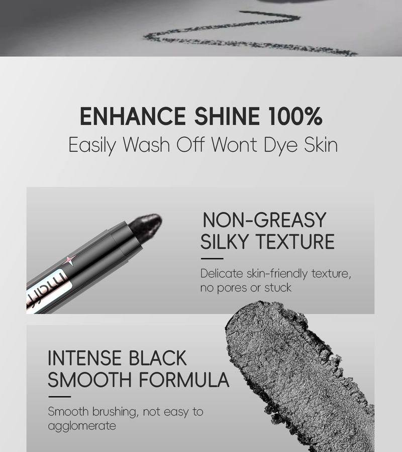 Lidschatten MAFFICK Perlglanz Multifunktionaler Lidschattenstift Black Series Fine Flash Wasserfester, nicht wischbarer Eyeliner_voghion.com