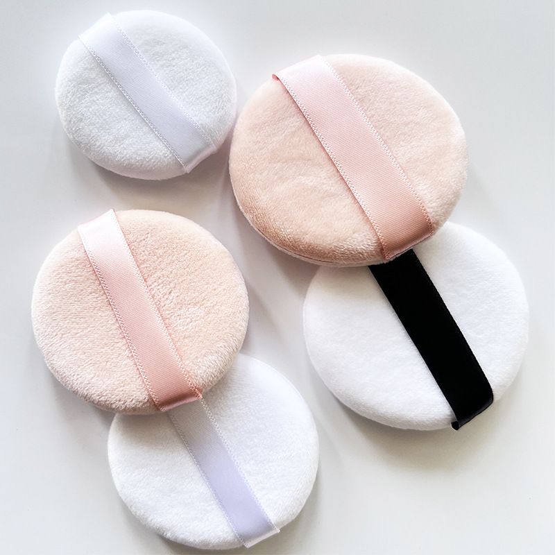 Super Soft Crystal Velvet Black Short Hair Cushion Sponge Small Round Dry Setting Loose Powder Puff_voghion.com