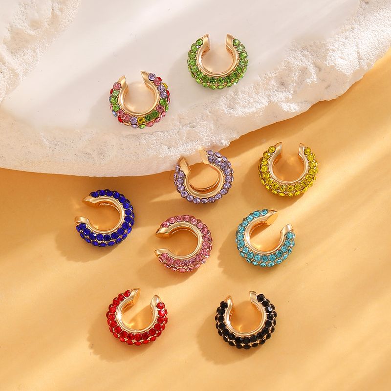 Orecchini a clip a forma di C con diamanti, senza fori per le orecchie, molto venduti, per donna_voghion.com