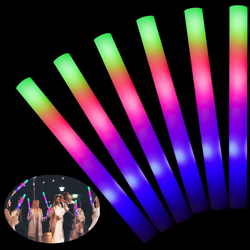 10/15/20Pcs LED Glow Sticks Bulk Colorful RGB Glow Foam Stick Cheer Tube Dark Light For Xmas Birthday Wedding Party Supplies_voghion.com
