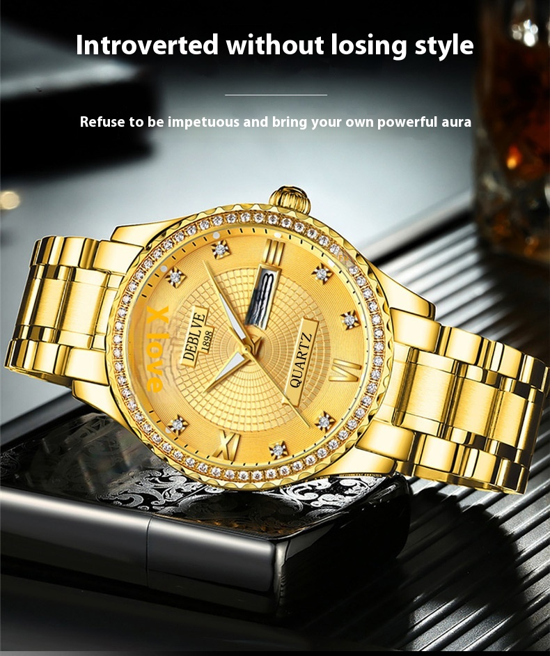 Drilling Swiss Brand Automatic Movement Watch Luminous Calendar Watch Men Korean Waterproof_voghion.com
